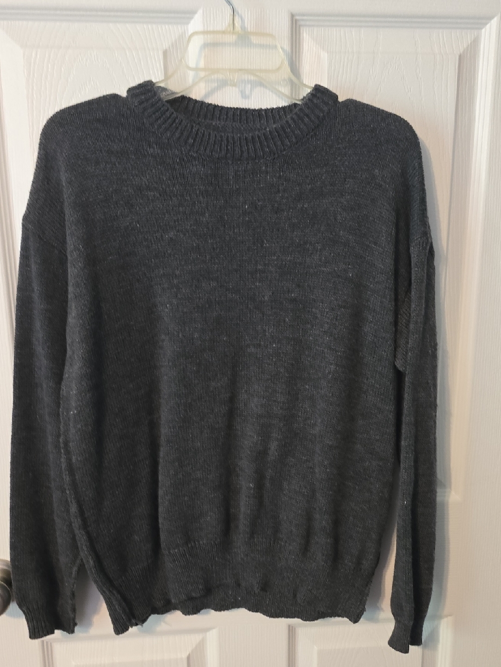 Crew Neck Womens Gray Sweater